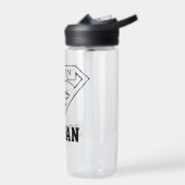 Bouteille D'eau Superman S-Shield | Noir simple | Ajouter Votre No (Gauche)
