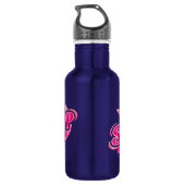 Bouteille D'eau Surveille les filles texte vague rose (Dos)