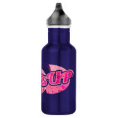 Bouteille D'eau Surveille les filles texte vague rose (Droite)