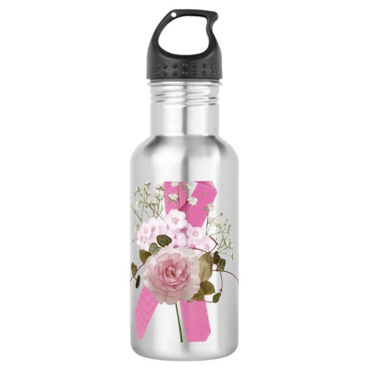 Bouteille D'eau Survivant du ruban PInk (Devant)