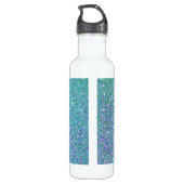 Bouteille D'eau Sweet 16 Parties scintillant bleue Turquoise Perso (Dos)