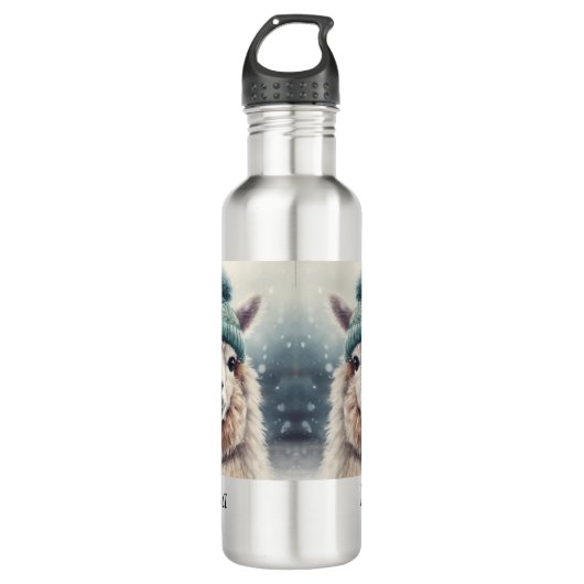 Bouteille D'eau Sweet Winter Alpaca, coutume (Devant)