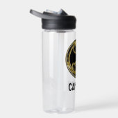 Bouteille D'eau Symbole Batman | Logo Or | Ajouter Votre Nom (Droite)