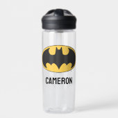 Bouteille D'eau Symbole Batman | Logo ovale | Ajouter Votre Nom (Extérieur)
