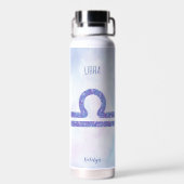 Bouteille D'eau Symbole d'astrologie de Libra Purple Personnalisé (Arrière)