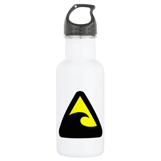 Bouteille D'eau Symbole de danger du tsunami (Devant)