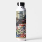 Bouteille D'eau Symbole de Dubuque, Iowa avec drapeau américain (Gauche)