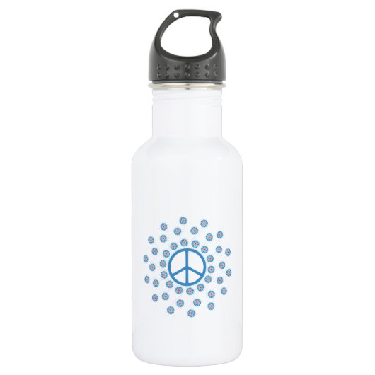 Bouteille D'eau Symbole de paix Fleurs (Devant)