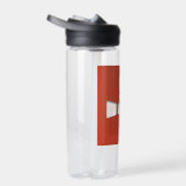 Bouteille D'eau SYMBOLE DE POUSSIÈRE Rouge sur fond transparent (Droite)