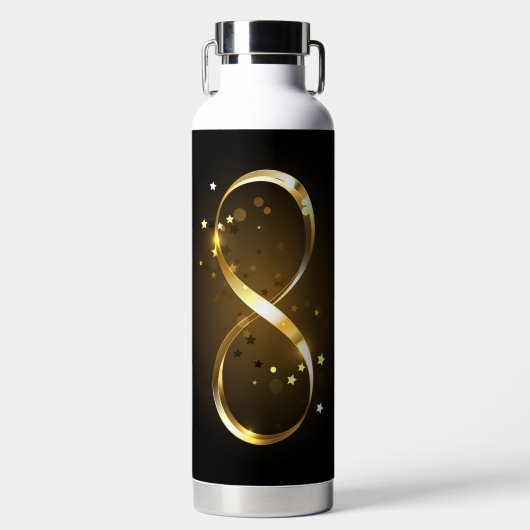 Bouteille D'eau Symbole d'infini doré (Avant)