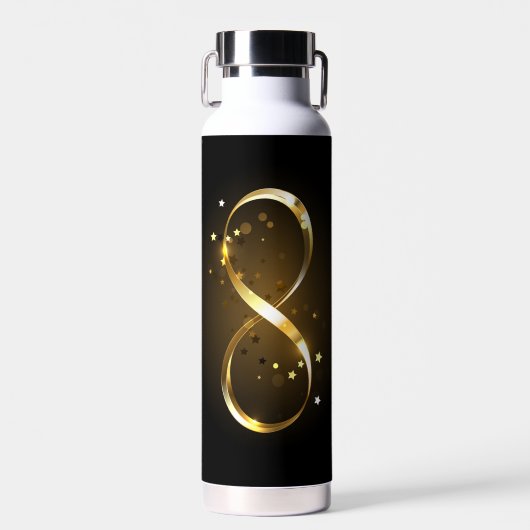 Bouteille D'eau Symbole d'infini doré (Avant)
