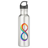 Bouteille D'eau Symbole d'infinité arc-en-ciel stratifié (Devant)