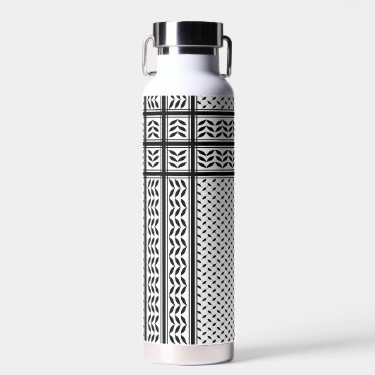 Bouteille D'eau Symbole Keffiyeh de la Palestine Motif de résistan (Avant)
