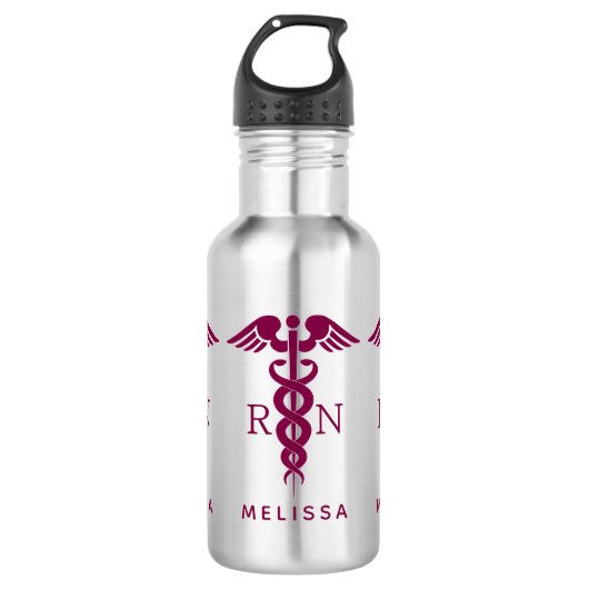 Bouteille D'eau Symbole Médicale rouge Caduceus Nurse (Devant)