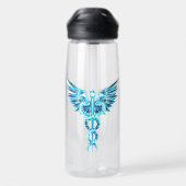 Bouteille D'eau Symbole Polygonal Or Caduceus (Arrière)