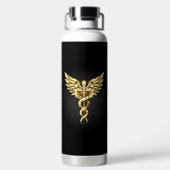 Bouteille D'eau Symbole Polygonal Or Caduceus (Plage)