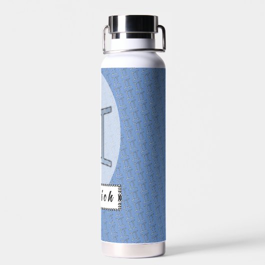 Bouteille D'eau Symbole Zodiaque Gemini Élément par Kenneth Yoncic (Arrière)