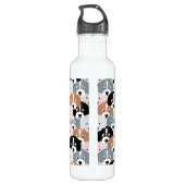 Bouteille D'eau Sympa Chiens Chiens Roses Black Illustration (Dos)