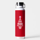 Bouteille D'eau Sympa Noël Arbre de Paix Custom Initial Rouge (Arrière)