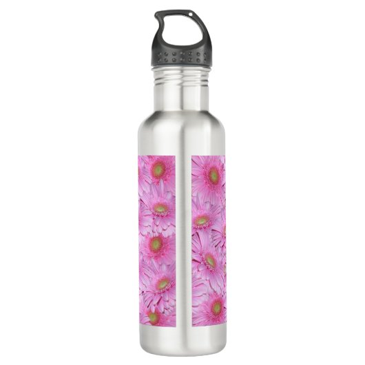 Bouteille D'eau Symphonie de Gerberas roses, (Dos)