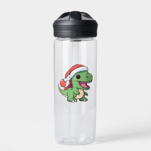 Bouteille D'eau T-Rex Dinosaure Mignon avec Chapeau de Noël