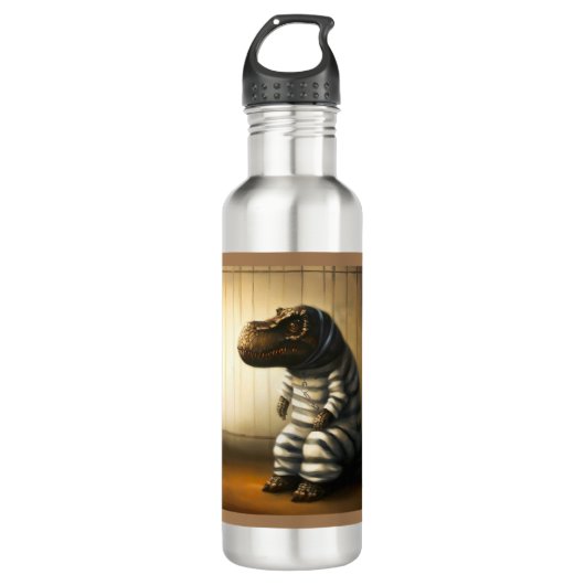Bouteille D'eau T Rex En Prison (Devant)