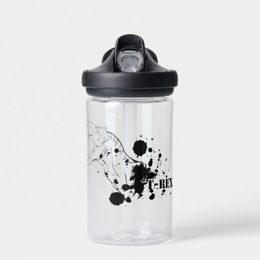 Bouteille D'eau T-Rex (noir et blanc) (Avant)