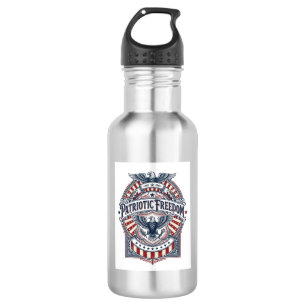 Bouteille D'eau T-Shirt Graphique Vectoriel USA Foi Patriotique Av