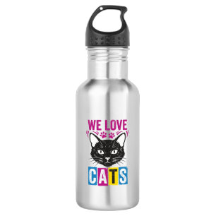 Bouteille D'eau T-Shirt Graphique Vintage Nous Aimons Les Chats Vi