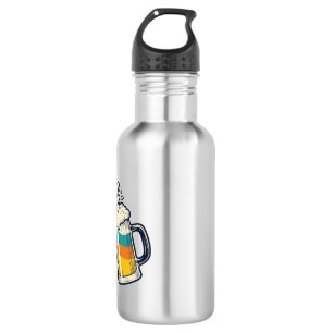 Bouteille D'eau T-shirt vectoriel de mug de bière arc-en-ciel vint