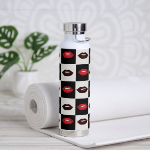 Bouteille D'eau Tableau de bord des vibes rétro Lèvres rouges