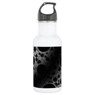 Bouteille D'eau Taches de bulle spatiale - Blanc/Noir