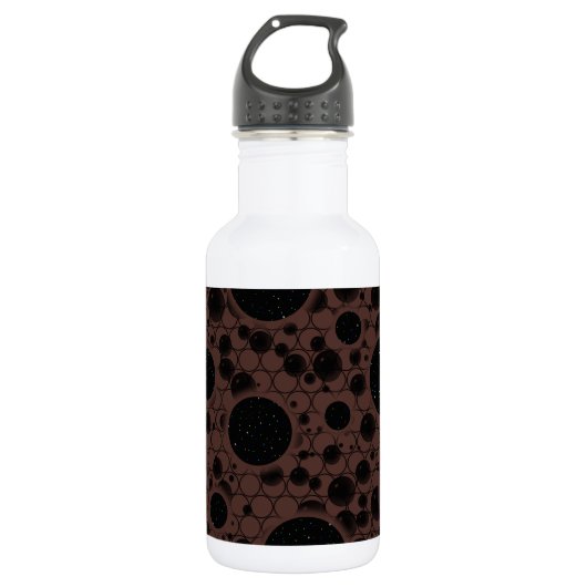 Bouteille D'eau Taches de bulle spatiale - Marron (Devant)
