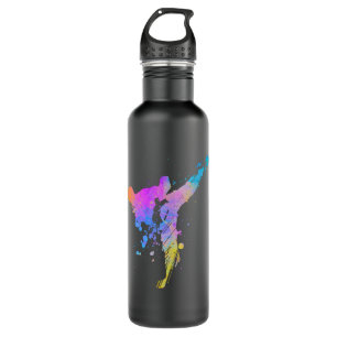 Bouteille D'eau Tae Kwon Do Karate Silhouette colorée pour filles