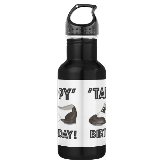 Bouteille D'eau Tappy Birthday Black White Tap Danse Enseignant Ch (Devant)