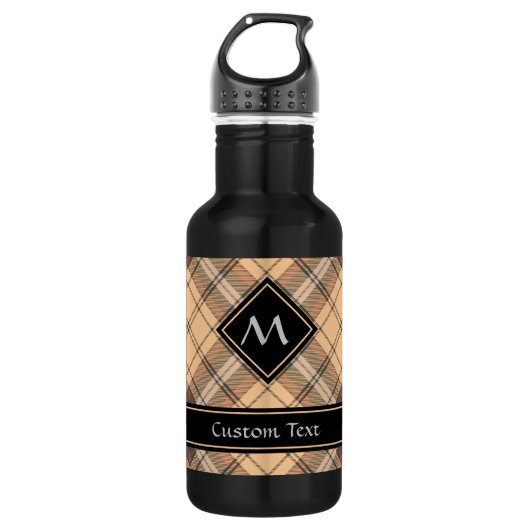 Bouteille D'eau Tartan beige et Brown (Devant)
