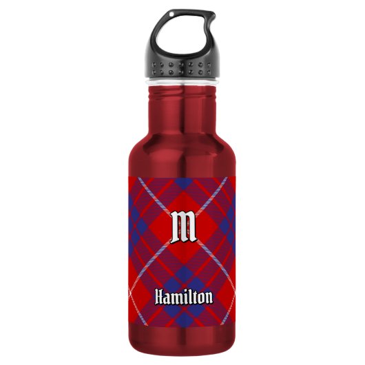 Bouteille D'eau Tartan rouge Clan Hamilton (Devant)