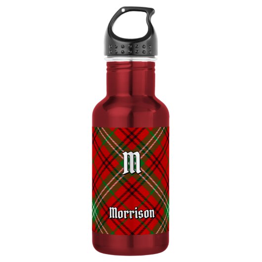 Bouteille D'eau Tartan rouge Clan Morrison (Devant)