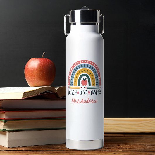 Bouteille D'eau Teach Love Inspire Rainbow Teacher Appreciation