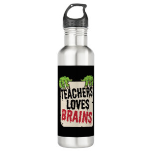 Bouteille D'eau Teacher Loves Brains Funny Halloween Teacher Shir