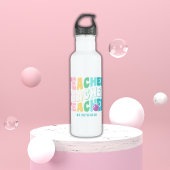 Bouteille D'eau Teacher Moderne Arc-en-ciel Couleurs Nom personnal