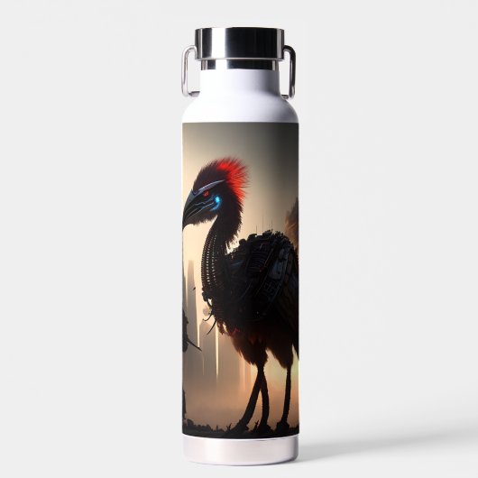 Bouteille D'eau "Techno-Feathers : Le robot futuriste Emu" (Avant)