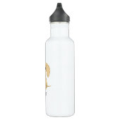 Bouteille D'eau Teckel crème avec le texte fait sur commande (Droite)