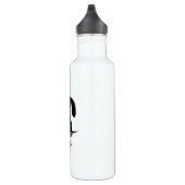 Bouteille D'eau Teckel noir et bronzage mignon avec le texte fait (Droite)