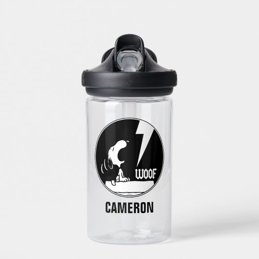 Bouteille D'eau Tee - shirt | Snoopy Howling | Ajouter Votre Nom (Avant)