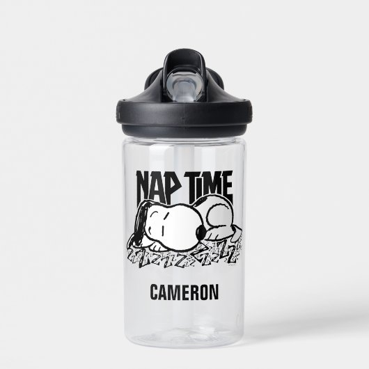 Bouteille D'eau Tee - shirt | Snoopy Nap Time | Ajouter Votre Nom (Avant)