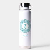 Bouteille D'eau Tee Time Life Funny Personalized Name Teal (Arrière)