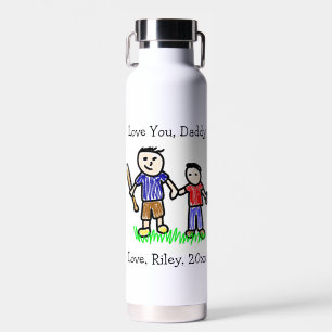 Bouteille D'eau Téléchargez l'oeuvre de votre enfant Fête des pè
