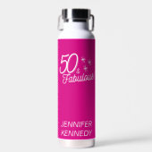 Bouteille D'eau Tendance rose 50 Et Fabuleux Anniversaire (Avant)