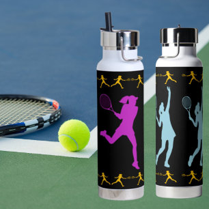 Bouteille D'eau Tennis féminin violet, bleu,&orange noir